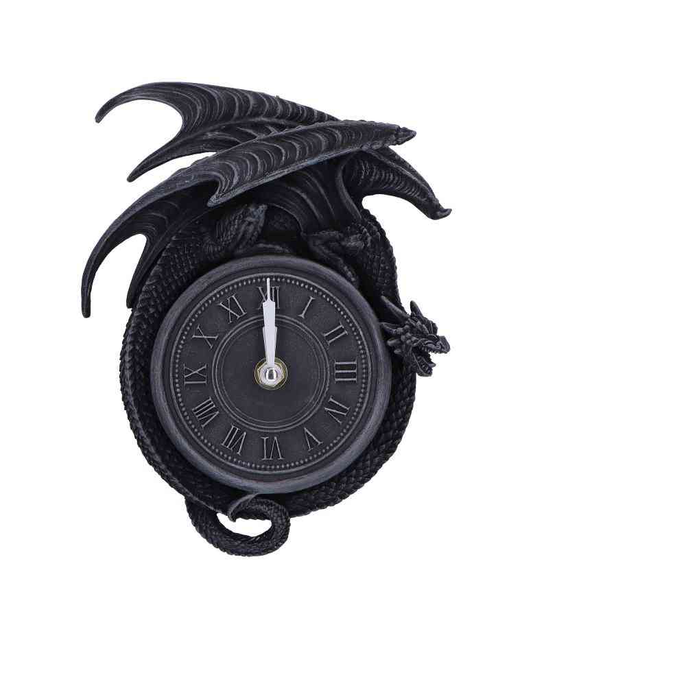 Nemesis Now - Time to Burn 20.5cm Wanduhr - Drachen - Schwarz